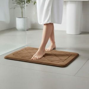 memory foam bath mat, non slip backing (brown)